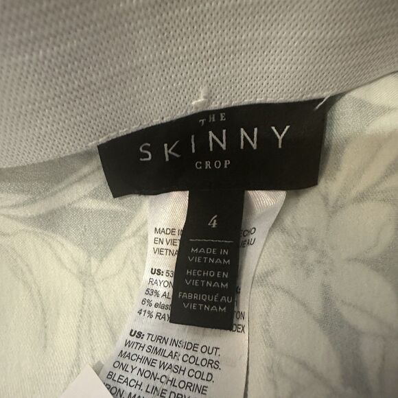 White House Black Market Green Flamingo Pants NWT 4 Skinny Crop Wild Side Amazon - Picture 6 of 7